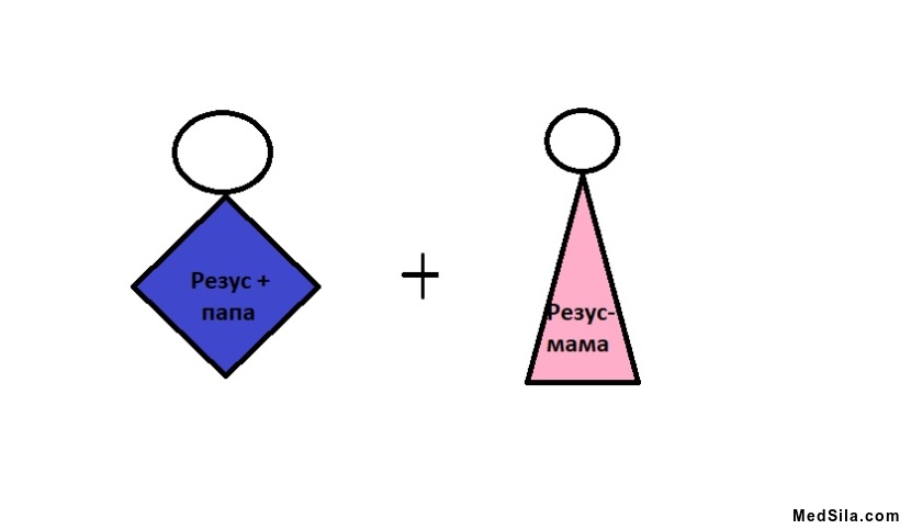Резус-несовместимости в семейной паре.